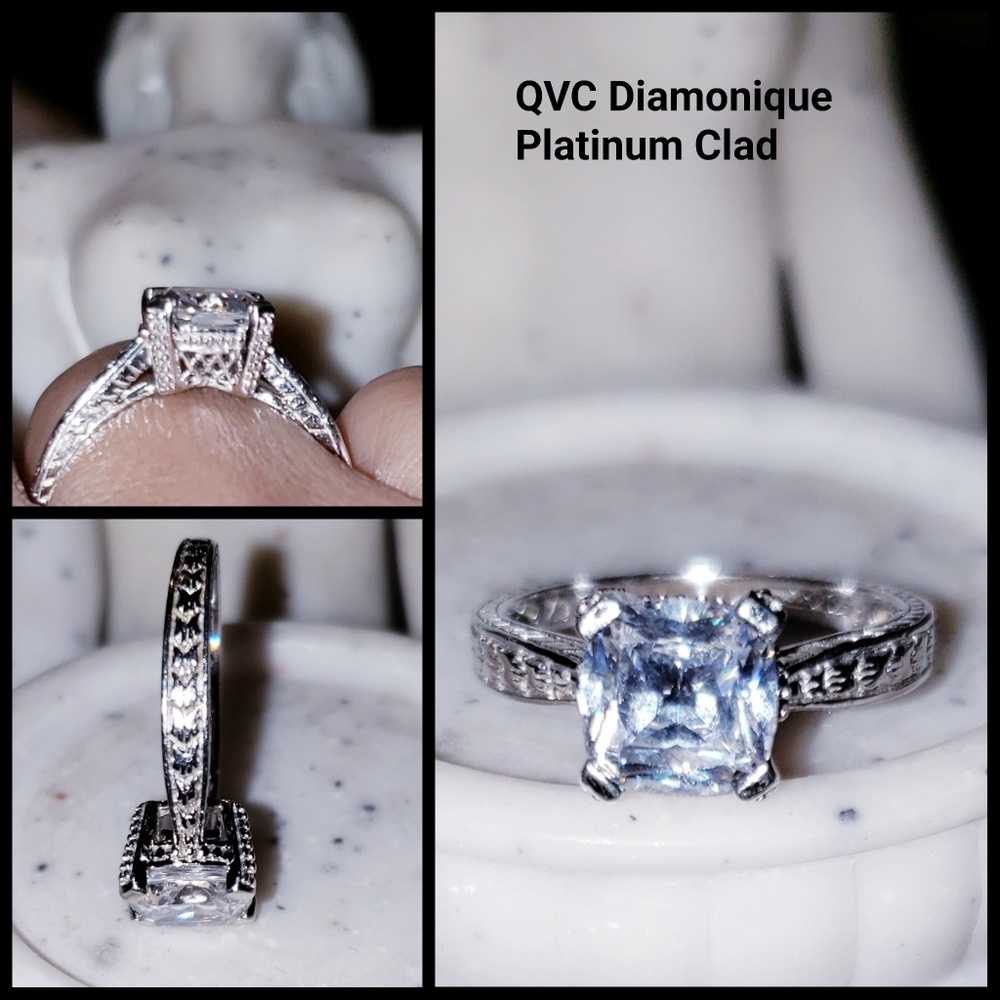 Platinum Clad Diamonique Ring